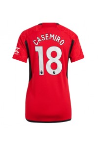 Manchester United Casemiro #18 Jalkapallovaatteet Naisten Kotipaita 2023-24 Lyhythihainen
